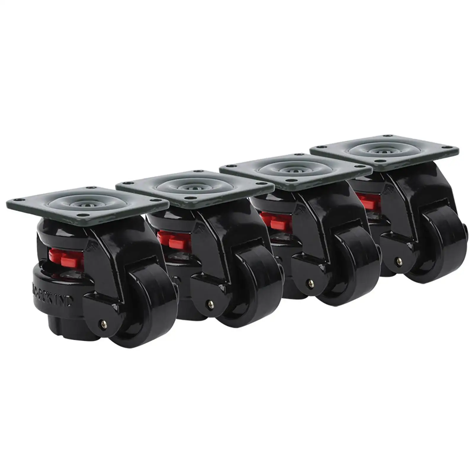 4 Buah Roda Kastor Penyetel Tingkat GD‑60F Roda Rol Industri Tugas Berat Roda Kastor Penyetel Tingkat Roda Rol Industri