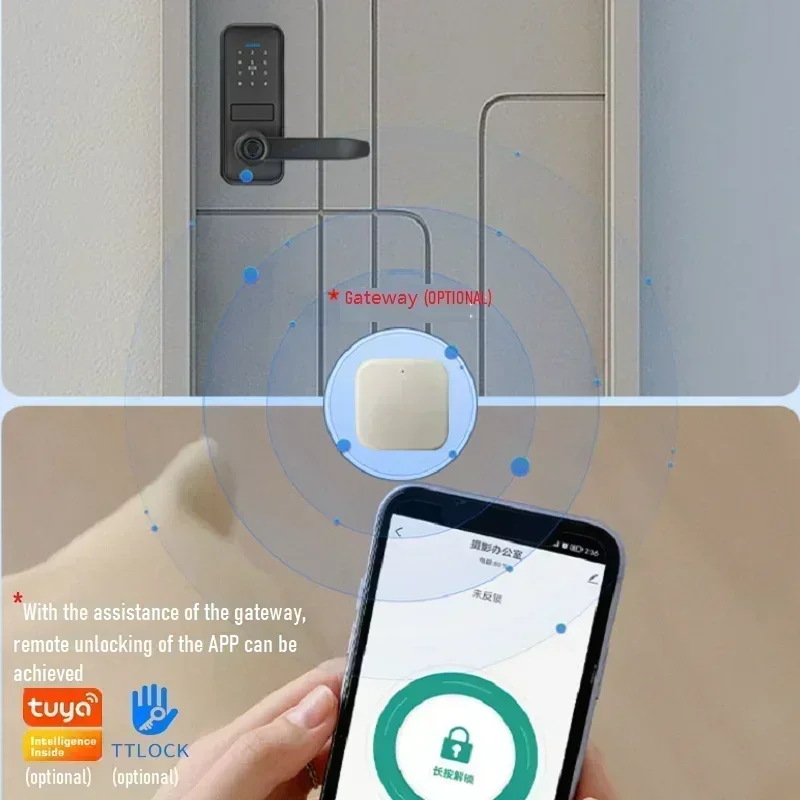 Tuya TTlock Smart Door Lock Fingerprint Door Lock Password Fingerprint IC Card Key APP Remote Unlock Eletronico Digital 도어락