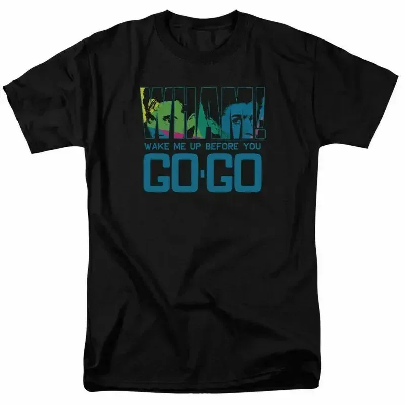 Camiseta Wham Wake Me Up Before You Go con licencia oficial para conciertos de música pop, color negro