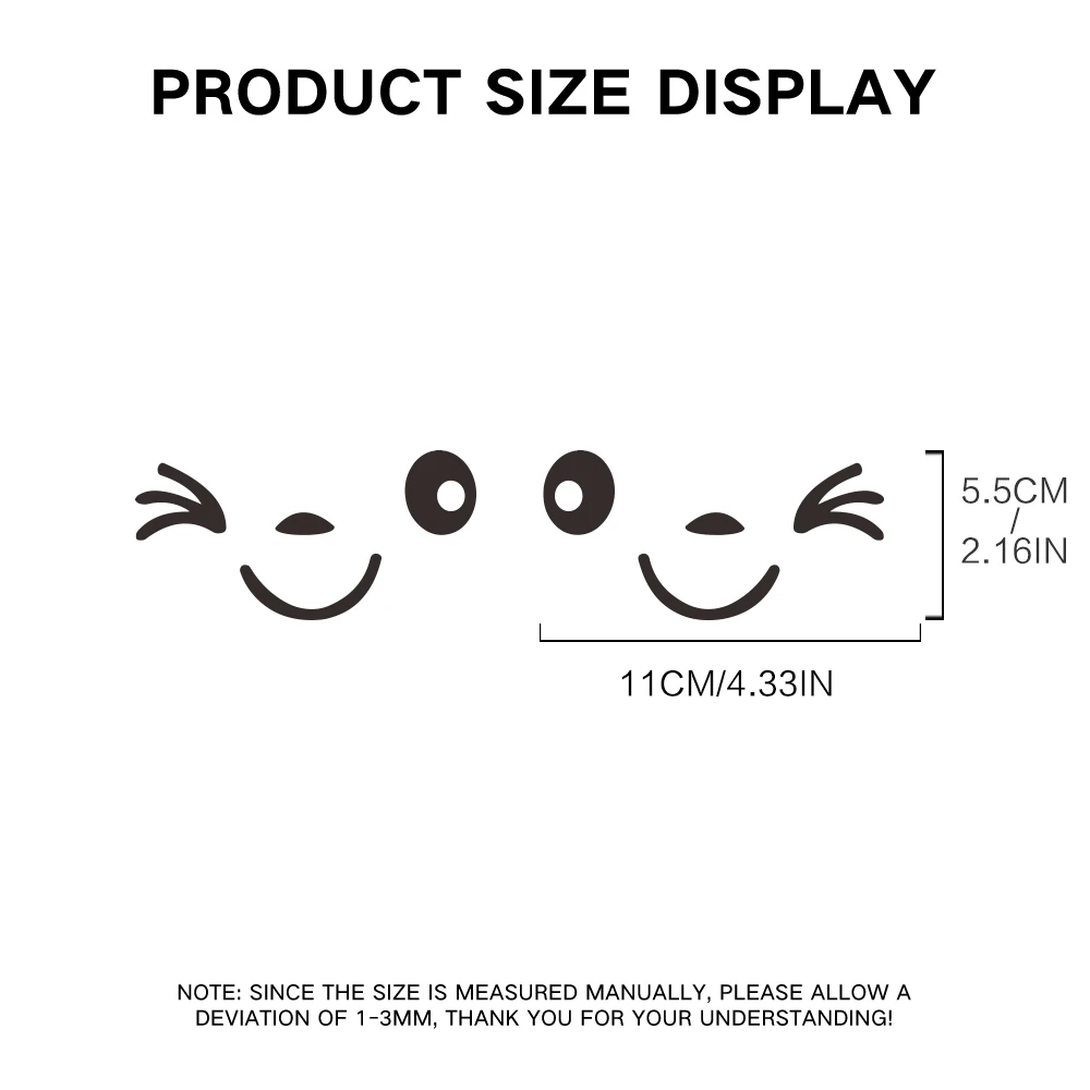 Autocollants de rétroviseur Smiley Face, 2 pièces/feuille, autocollants de rétroviseur de voiture mignons avec conception d'expression amusante
