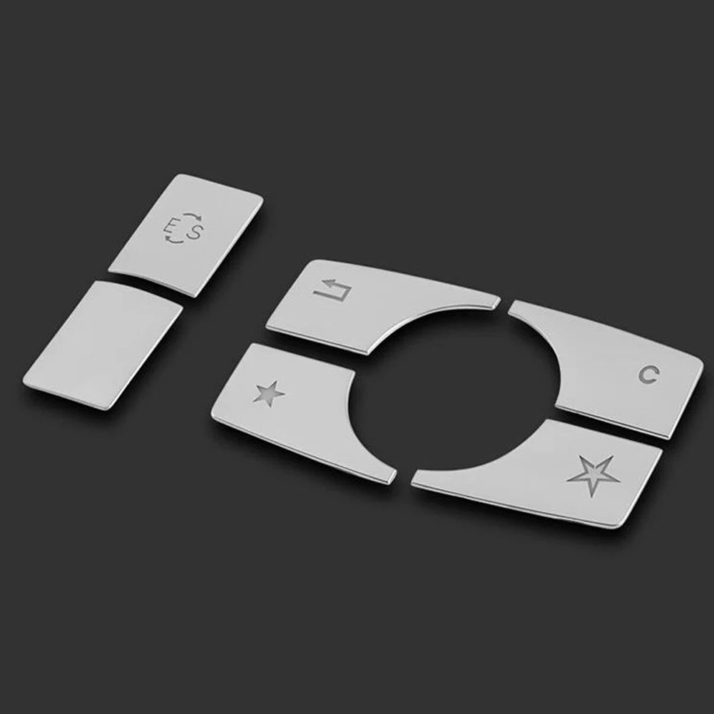 Upgrade Your Car's Interior with Silver Center Console Multimedia Button Cover for E Class W212 1015