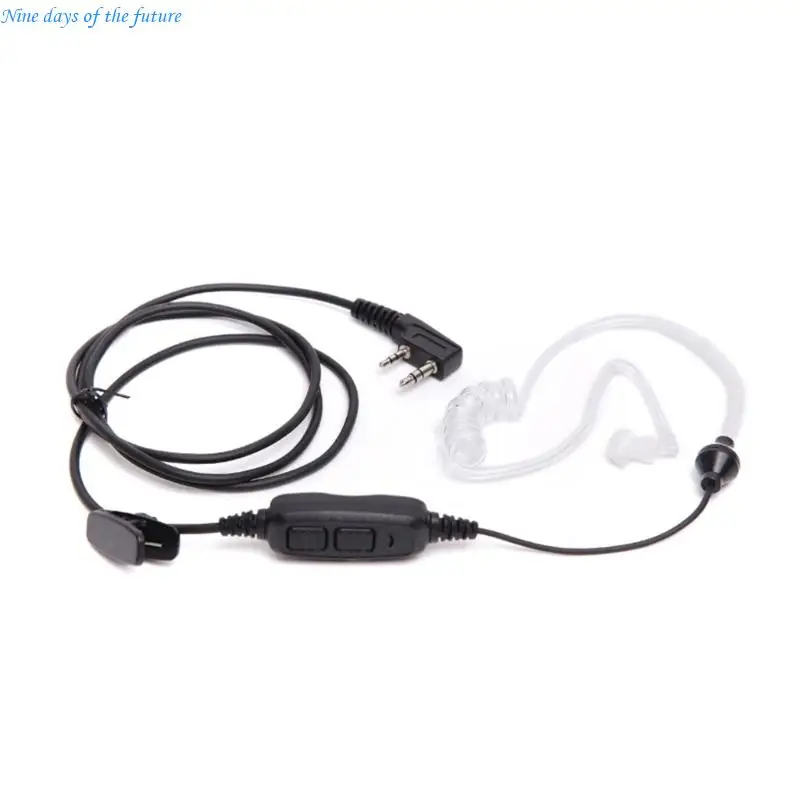 

Double Push To Talk Button Headset Comfortable In Ear Fit for Long Duration Radio Communication E65A