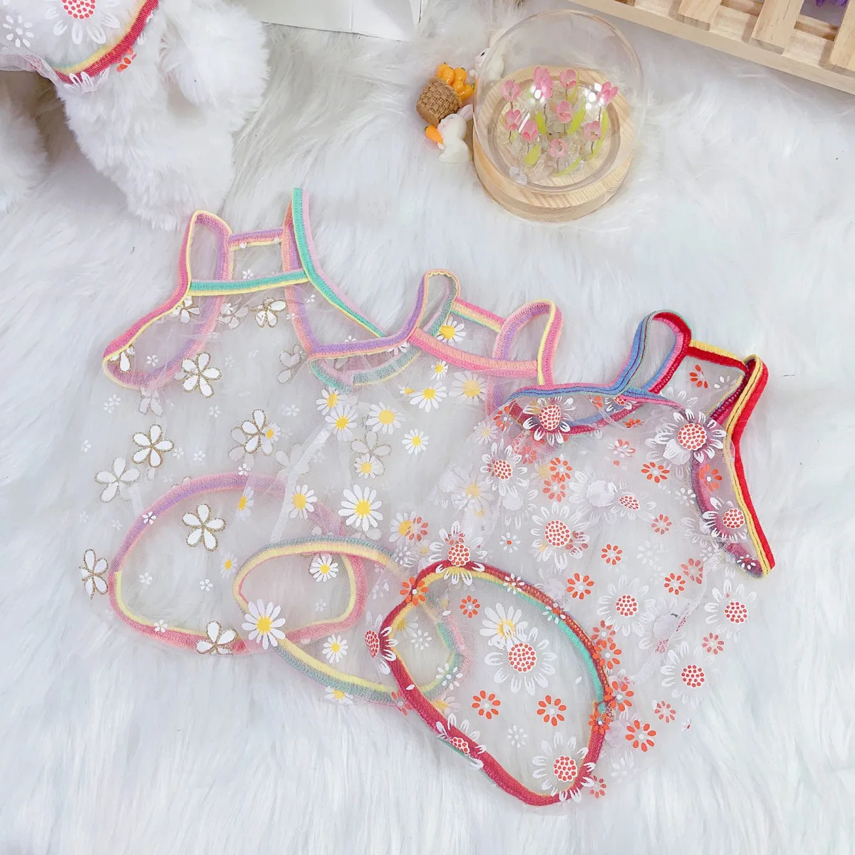 Dogs Cute Mesh Strawberry Camisole Pet Cherry Camisole Sunscreen Mesh Teddy Bears Maltese Dog Puppy Clothes Dog Cooling Vest