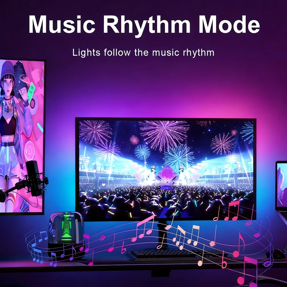 LED RGB Gaming Ambientebeleuchtung Flexible Silikon-Hintergrundbeleuchtung Intelligente Schreibtischleuchte Augenschutz LED-Lampe für Monitor Büro Lesen