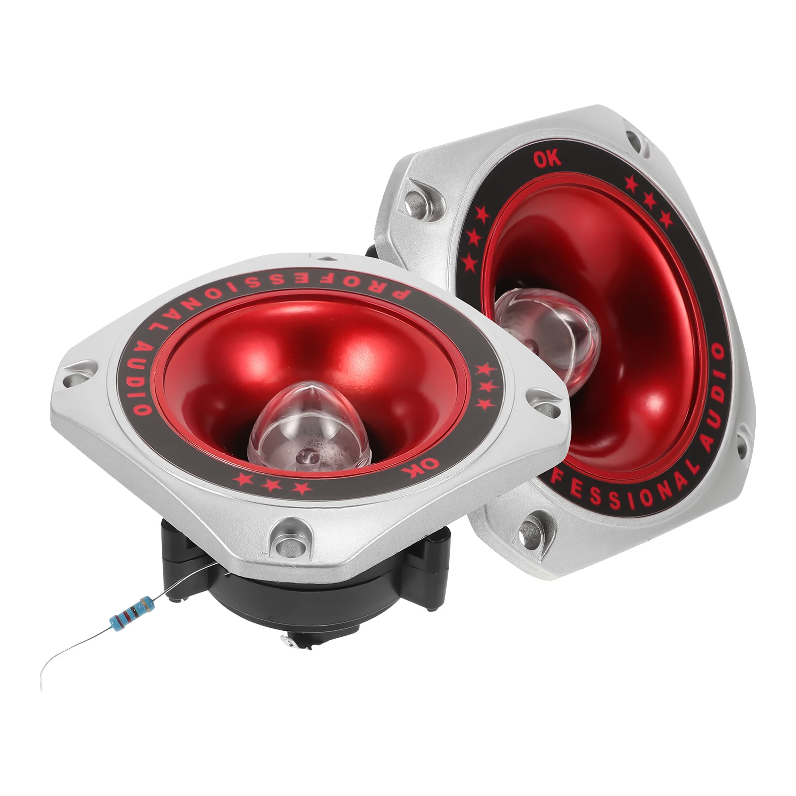 

2pcs 79mm Inner Silver Horn Tweeter with Outdoor Tweeters Light for Stage Performance Audio Speakers Outdoor Show Sound