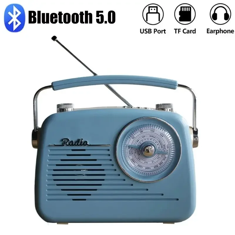 راديو FM وsw محمول عتيق ، مكبرات صوت متعددة الوظائف ، صوت ستيريو ثنائي القناة ، مشغل USB TF ، مشغل MP3 ، سماعة رأس بلوتوث تدعم TWS