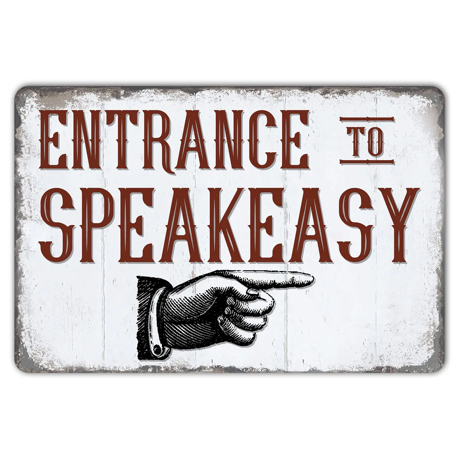 Vintage Entrance to Speakeasy Metal Tin Sign Decor Speak Easy Signs Great Gatsby Prohibition Decorations Rustic Farmhouse Roarin