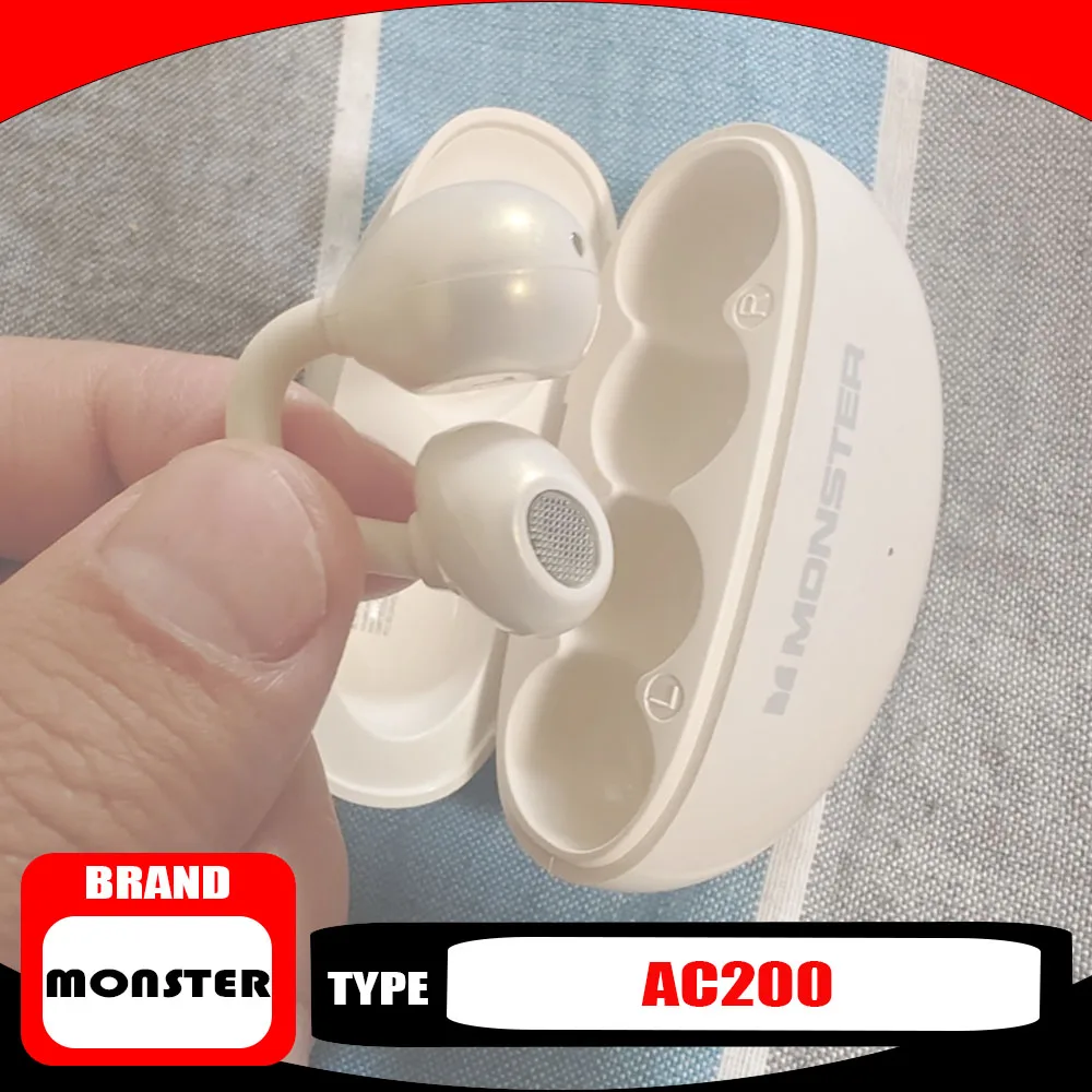 Monster AC200 Bluetooth Earphones - Clip-on Style, High-Quality Sound, Long Battery Life, Smart Wireless Translation Earphones