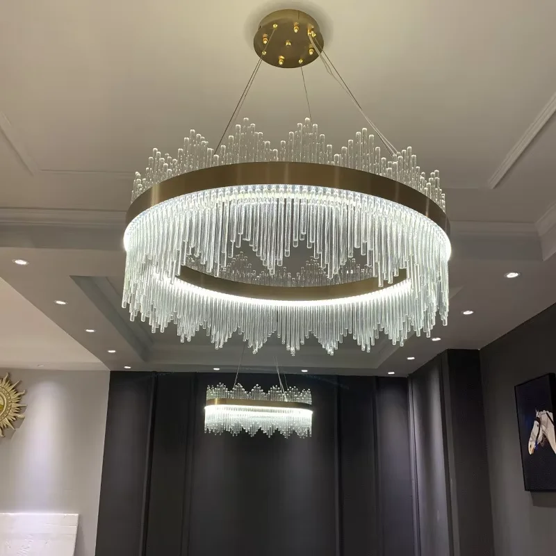 Nordic LED bedroom crystal ceiling lamp living room crystal chandelier villa crystal chandelier dining room indoor crystal light