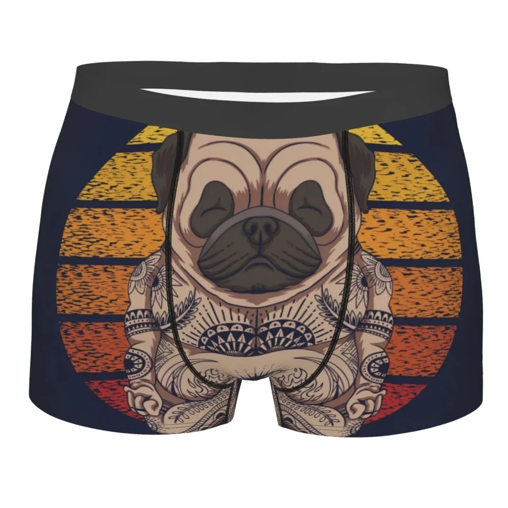

Pug Dog Yoga Men'S Cotton Boxer Briefs Underwear