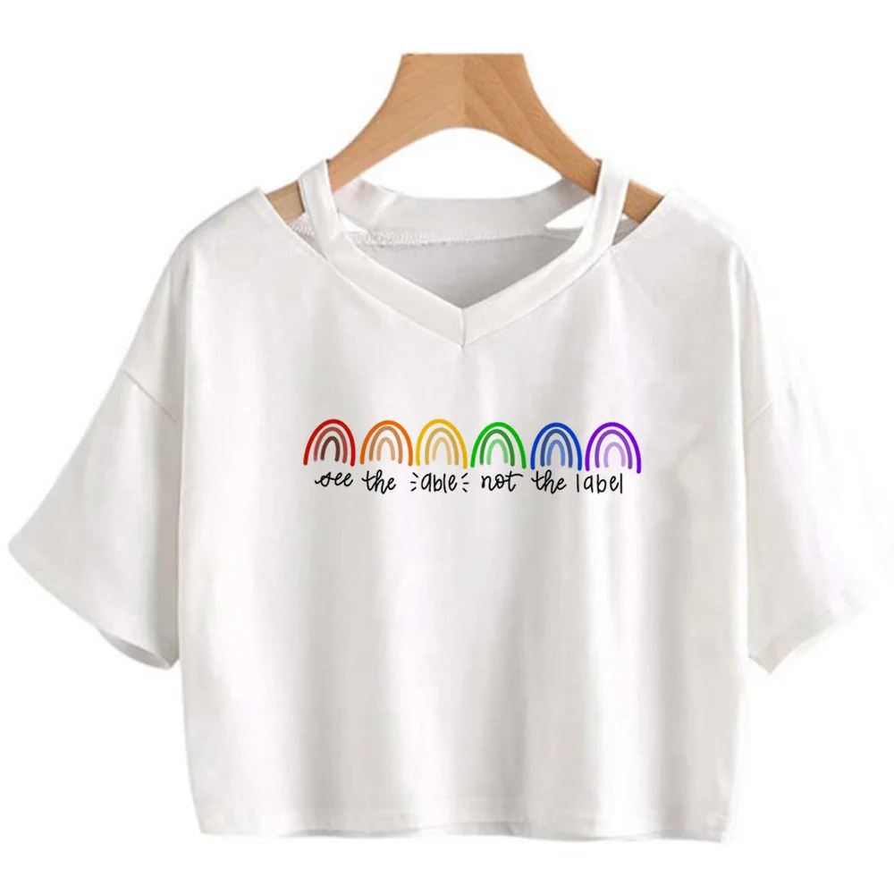 Autism 90s graphic  crop top Woman korean fashion yk2 fairy grunge  graphic  clothing