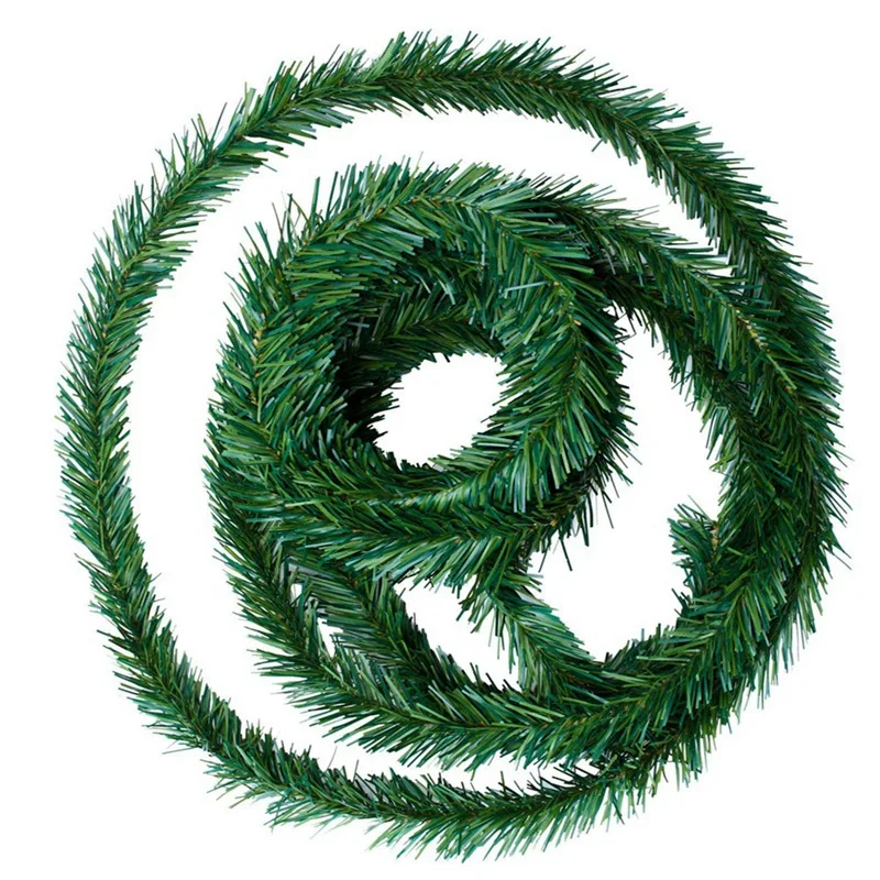 Artificial Pine Needle Garland, Rattan, PVC Greenery Plant, Christmas Garland, Wedding Party Decoration, 5.5m