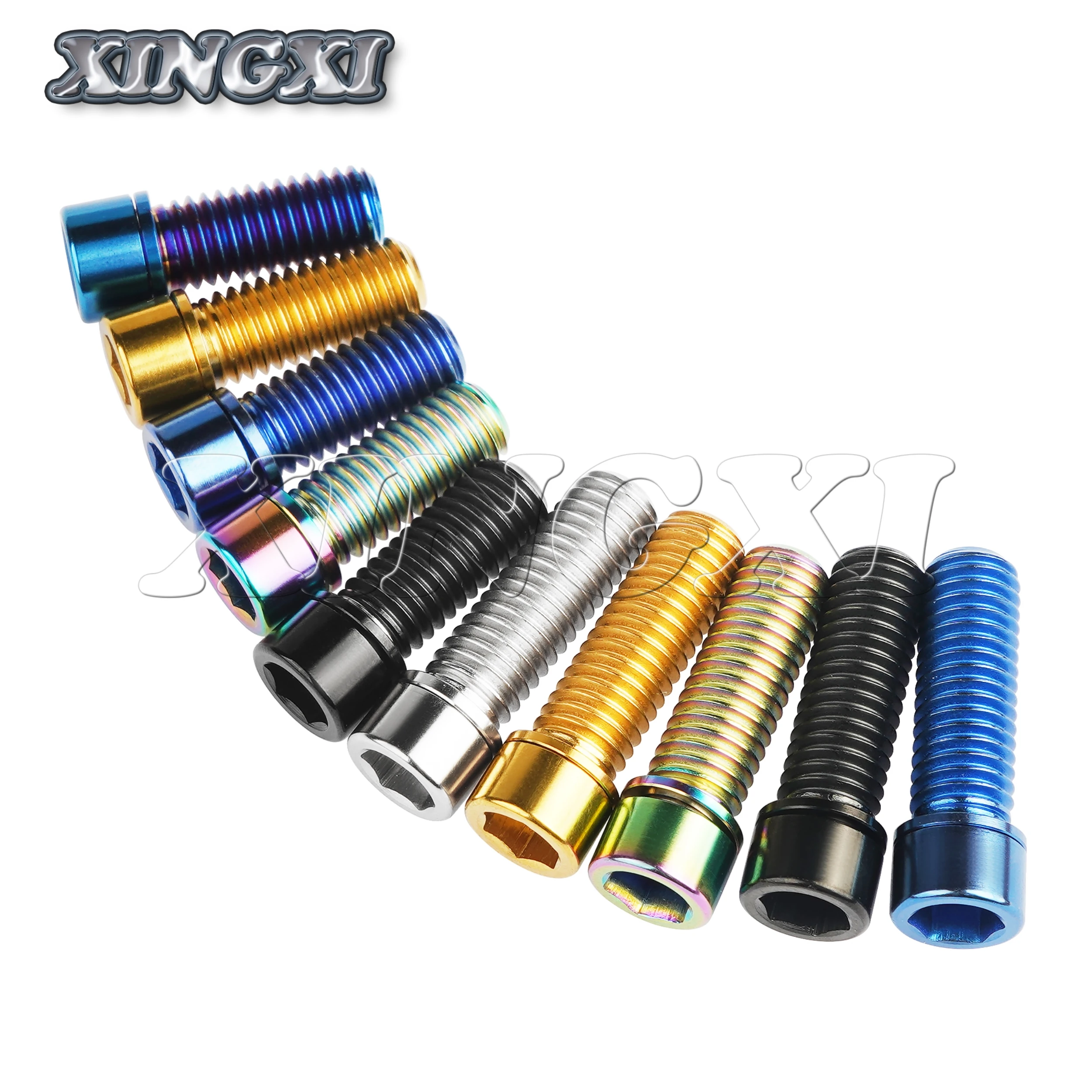 Xingxi Titanium Bolt M7/ M8 X 20 25mm Allen Key Head Screw with Washer for Motorcycle Bike Screw  Accessories