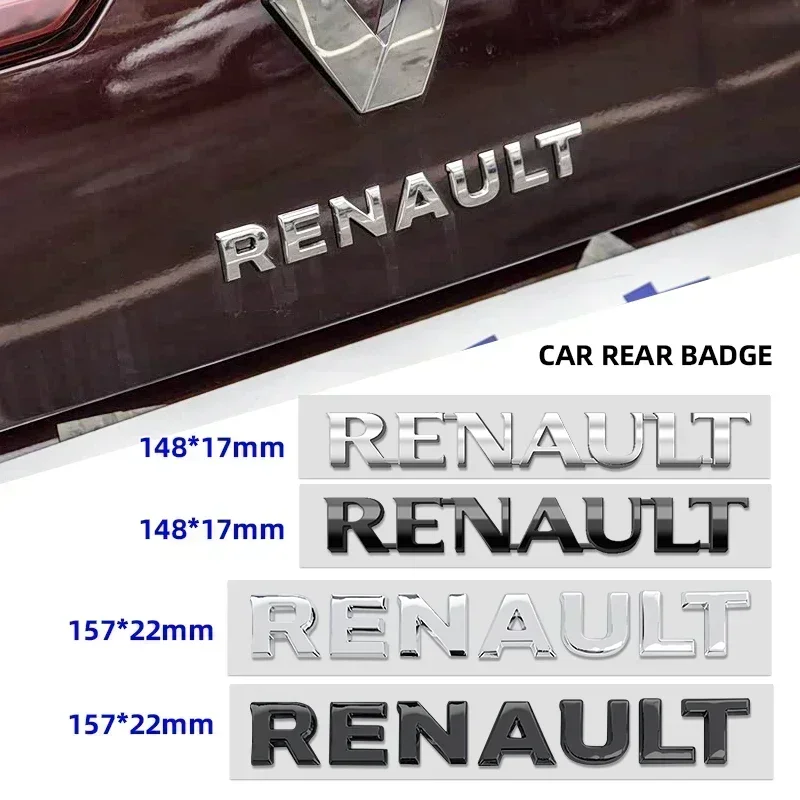 3D ABS car Letter Rear tail trunk Emblem badge sticker For Renault Megane 2 3 4 RS Grand Scenic Clio Captur Duster Trafic Logan
