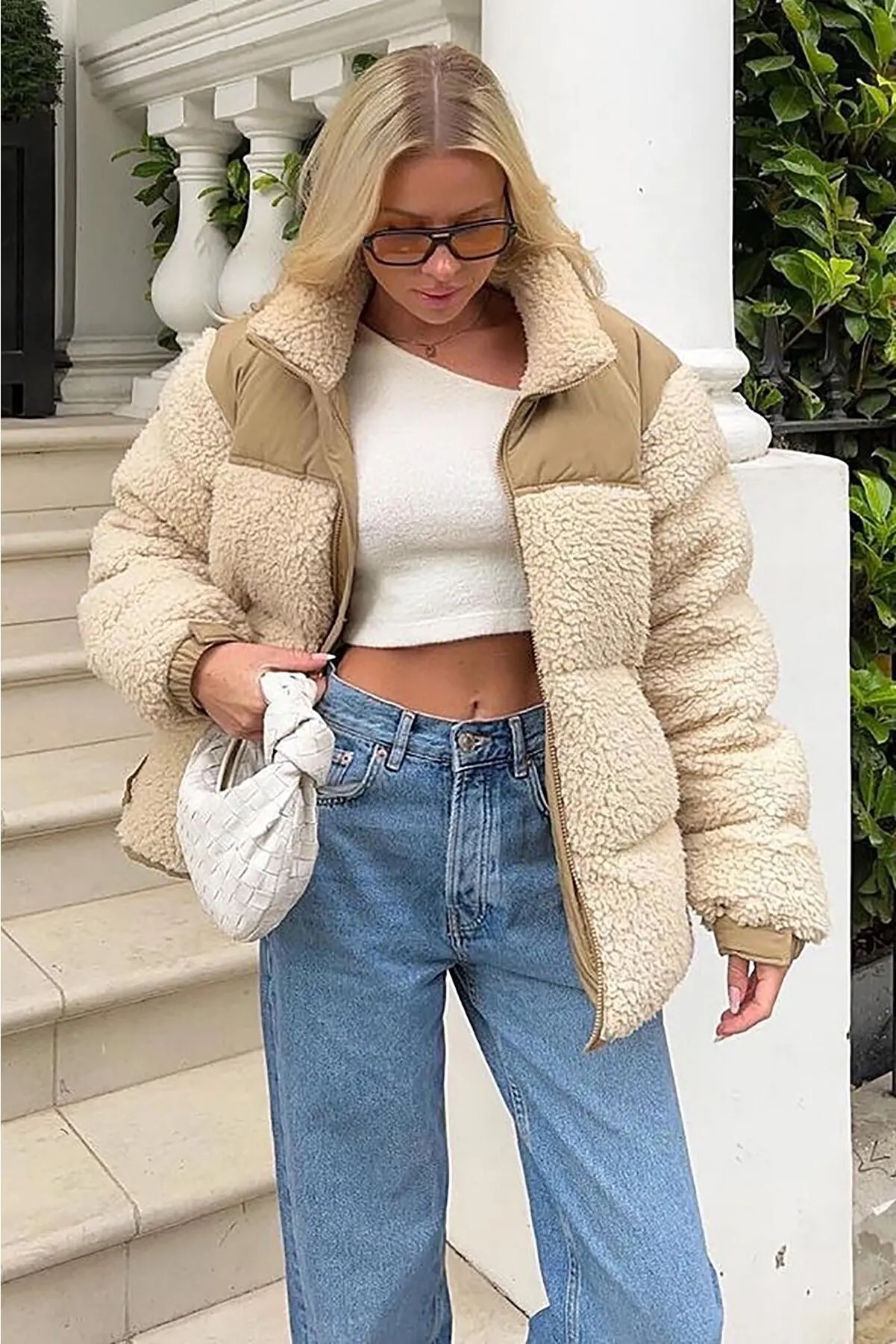 2023 Model Casual Beige Plush Oversize Inflatable Coats Women Long Coat Winter Clothes Inflatable Jacket Keep Warm