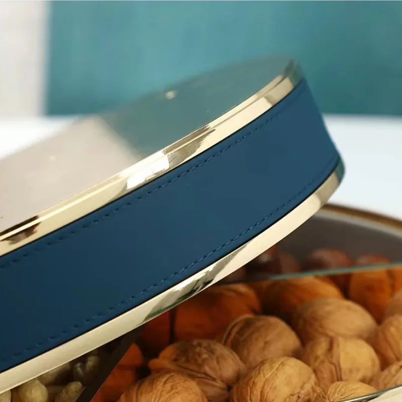 صندوق تخزين الفواكه المجففة، طاولة قهوة لغرفة المعيشة، حلوى خفيفة فاخرة مع غطاء، وجبات خفيفة منزلية #4