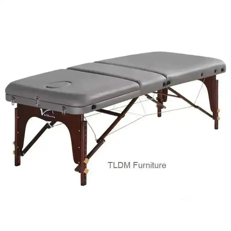 

Beauty Massage Table Folding Speciality Bed Tattoo Portable Spa Nordic Salon Wooden Massage Beds Commercial Salon Furniture f l