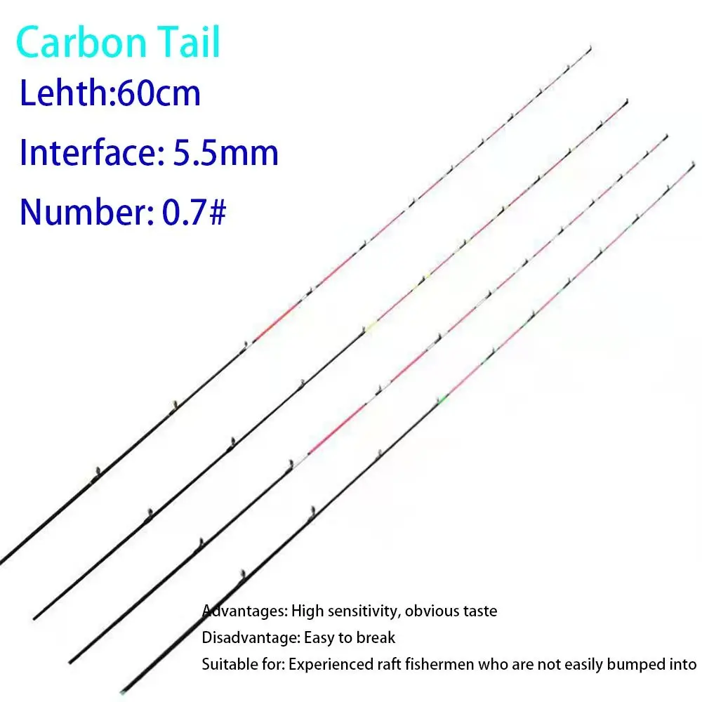 Fiberglass/Carbon Half-titanium Fishing Rod Tip Half/All Titanium Alloy Winter Carbon Fiber Spinning 45/55/60cm