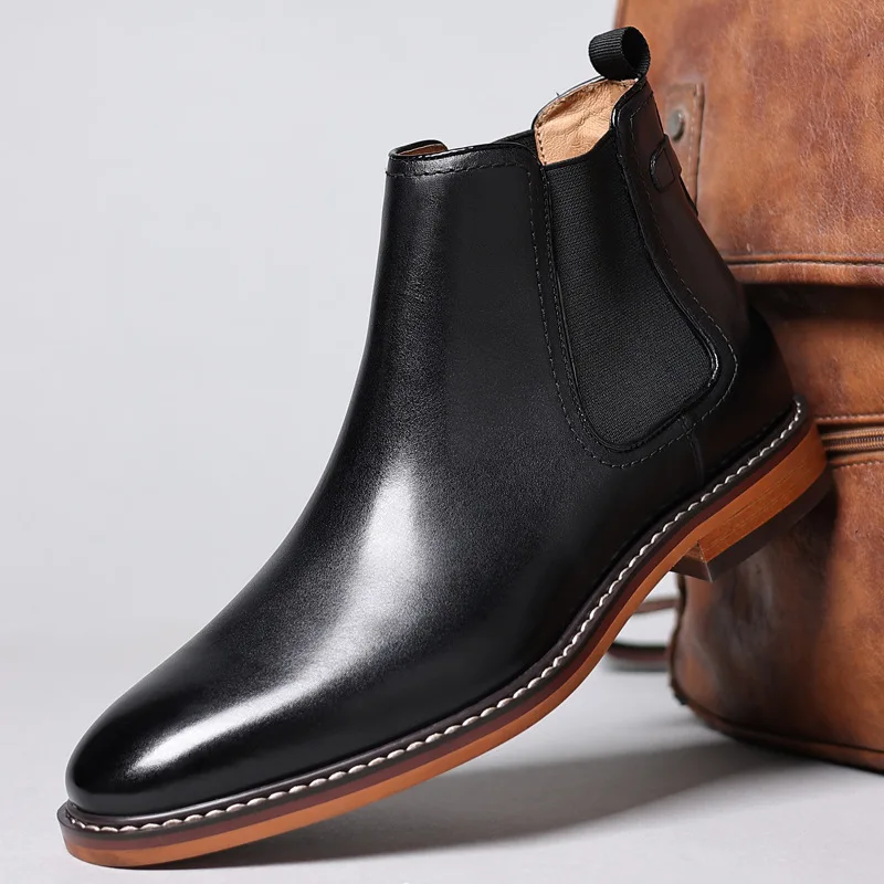 Handmade Luxury Turkish Chelsea Boots – Genuine Cow Leather – US Size 11 Brand Men main image 4