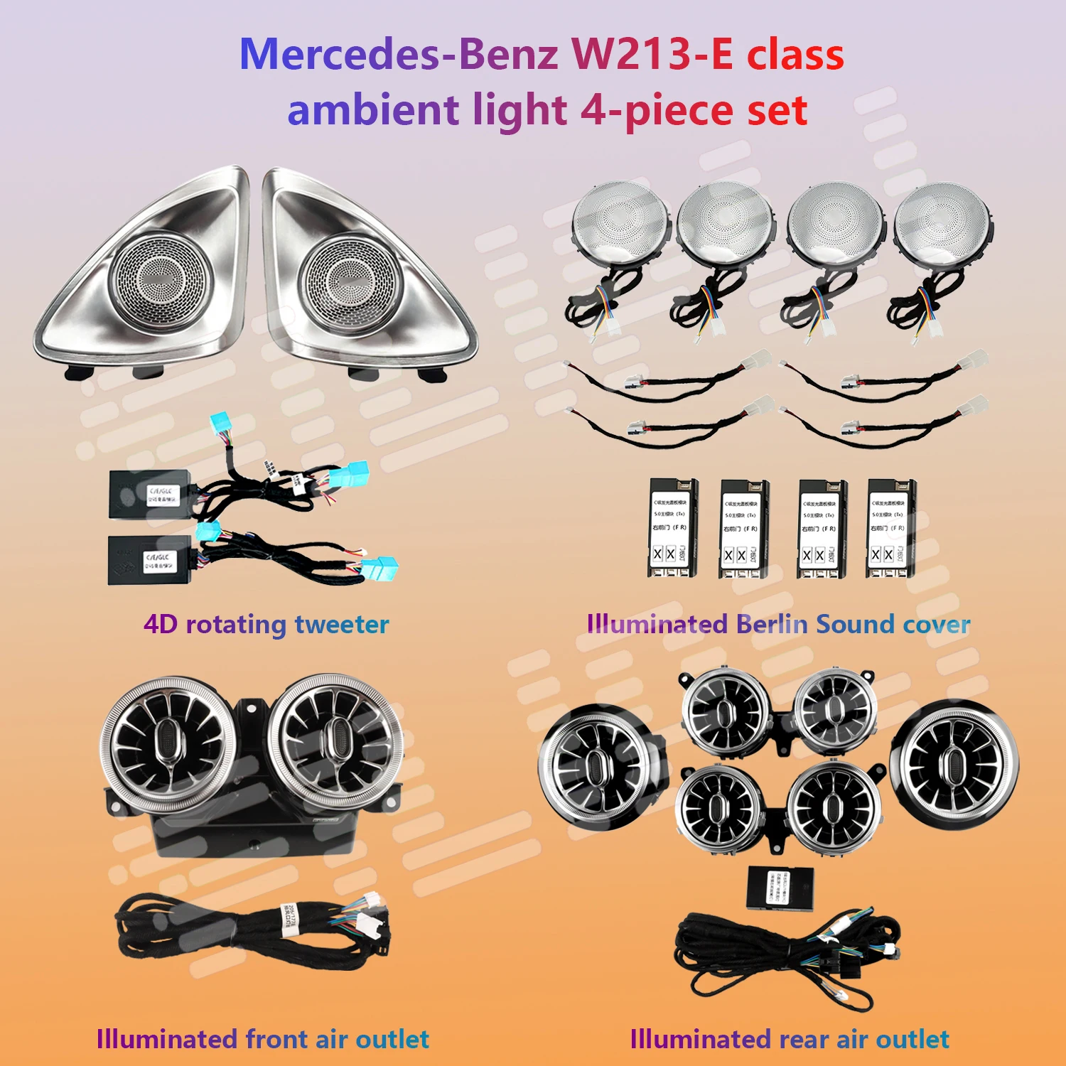 Mercedes-Benz E W213 W238 Вращающийся динамометр Turbo Tuyere с высокой динамикой 4D для фотосессии 64-цветная атмосферная лампа