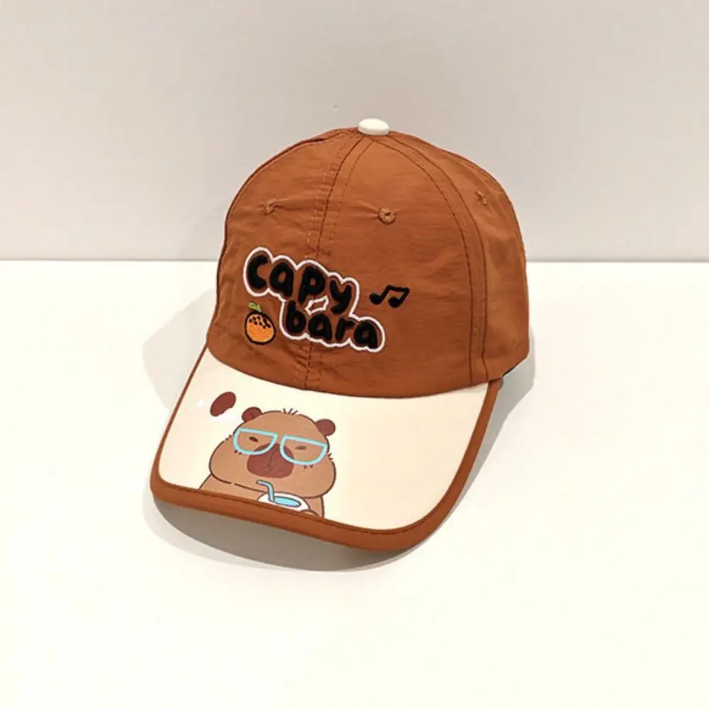 

Kawaii Capybara Baseball Hat Anti-UV Sunshade Kids Summer Sunhat Fishmen Hat Cartoon Children's Peaked Cap Boys/girls