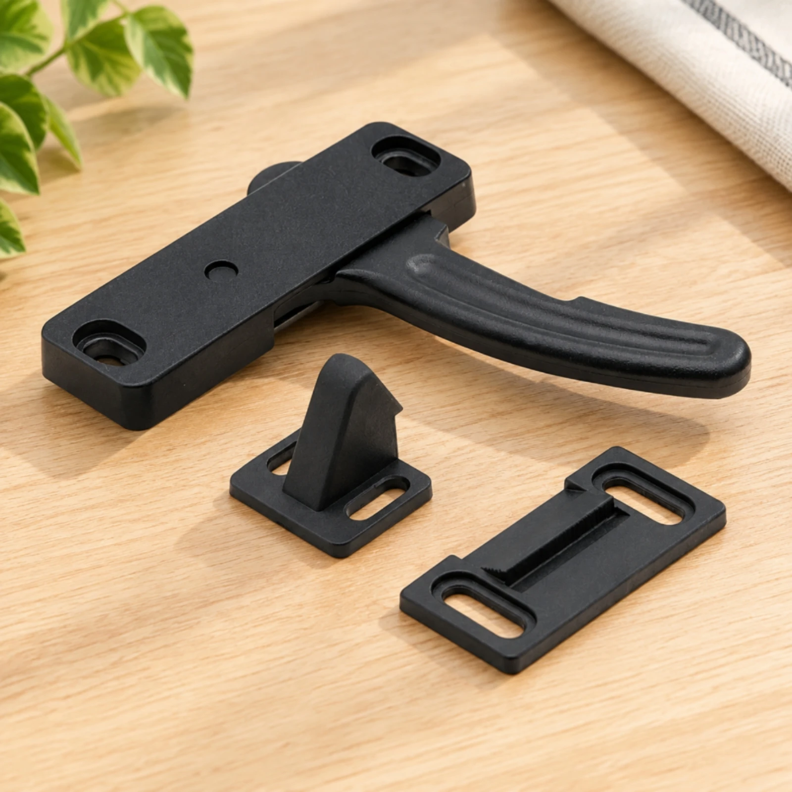 RV Screen Door Latch with Installation Hardware Long-Lasting Motorhome Screen Door Handle with Strike Plate Heavy-Duty Slim
