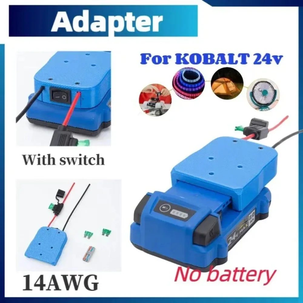 

Electric Wheel Adapter for Kobalt 24V Battery w/fuse Holder And Switch Terminal Block 14AWG Wire For Remote Control Car Too