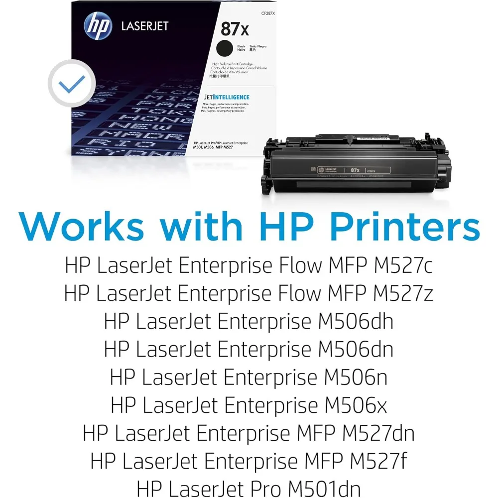 87X Black High-yield Toner Cartridge | Works with LaserJet Enterprise M506 Series, LaserJet Enterprise MFP M527 Series