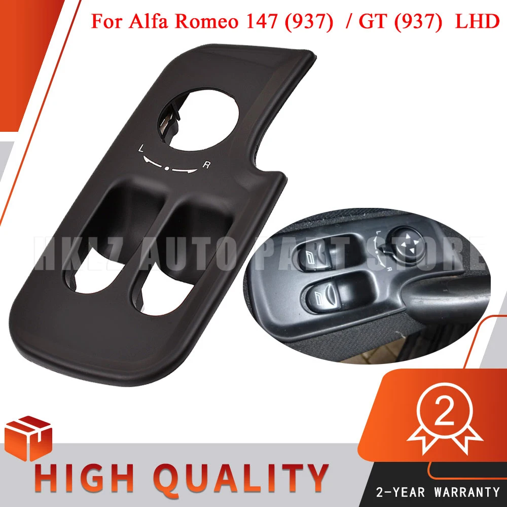 Für Alfa Romeo 147 GT Vorderer Linker Fensterschalter-Panel - Schwarzer ABS-Bedienfeldrahmen für LHD-Modelle (937) – Detail 1