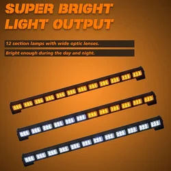 22inch Amber White Emergency Strobe Light Bar High-Power 36LED Car Warning Lamp Car Roof Top Flashing Lights 12-24V