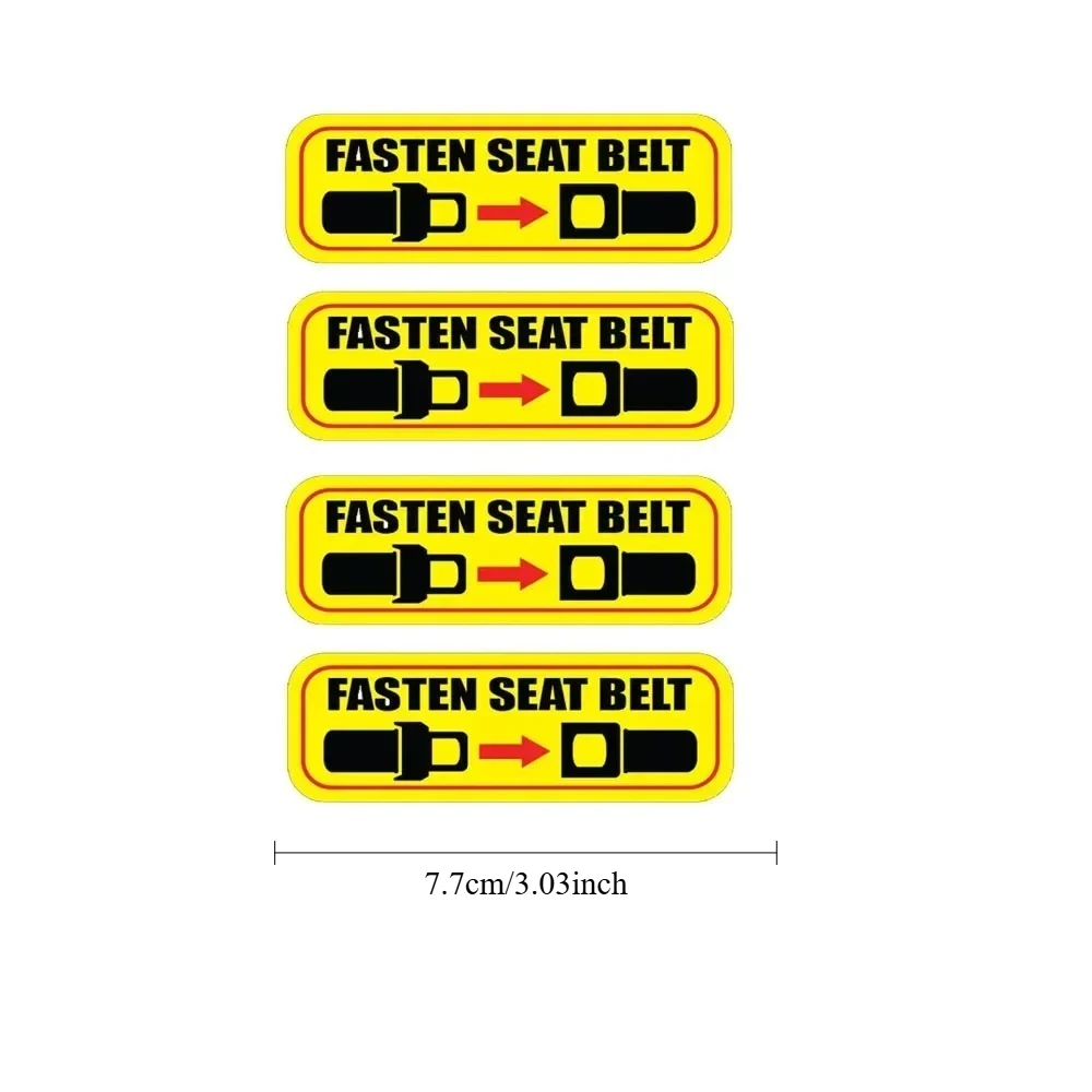 2D Flat Seat Belt Reminder Vinyl Sticker for Car Bus Passenger Vehicle Safety Warning Decal