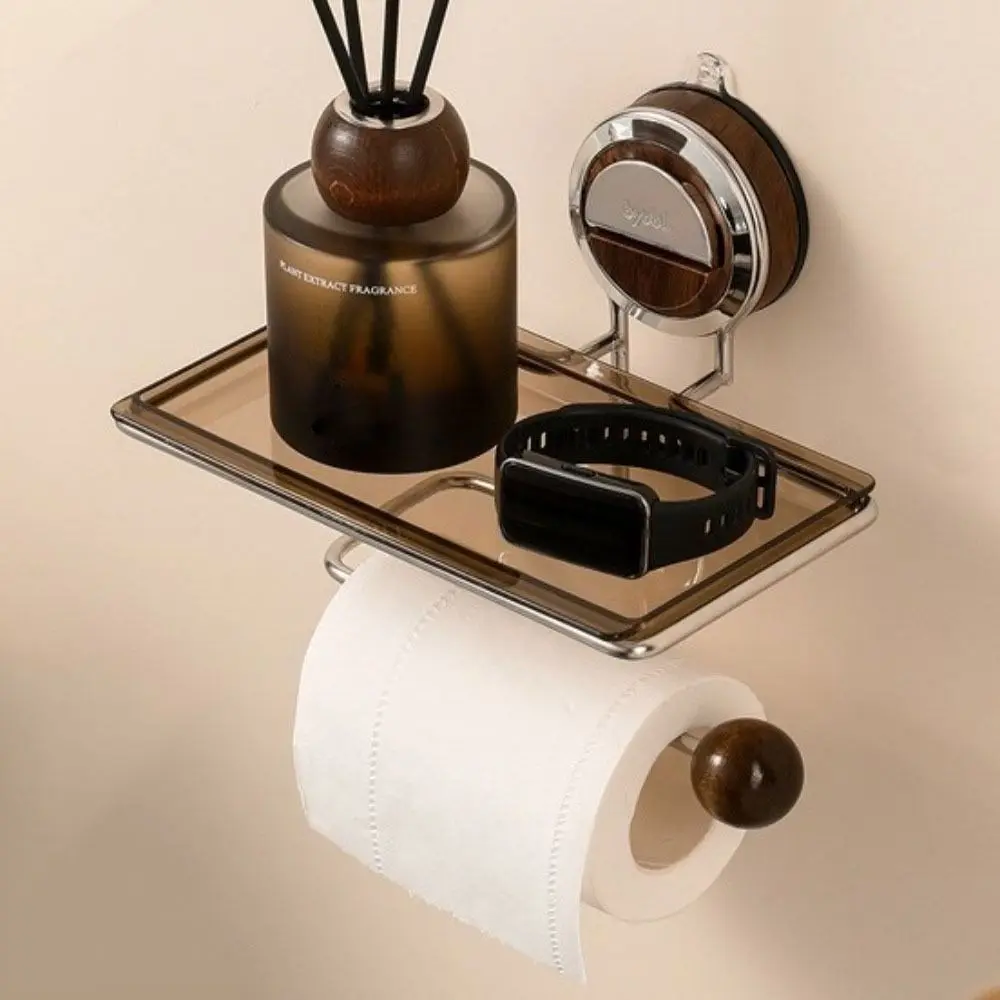 

Suction Cup Paper Towel Holder Wall Mounted Punch-free Roll Paper Dispenser Stable Storage Rack Toilet Tissue Hanger Household
