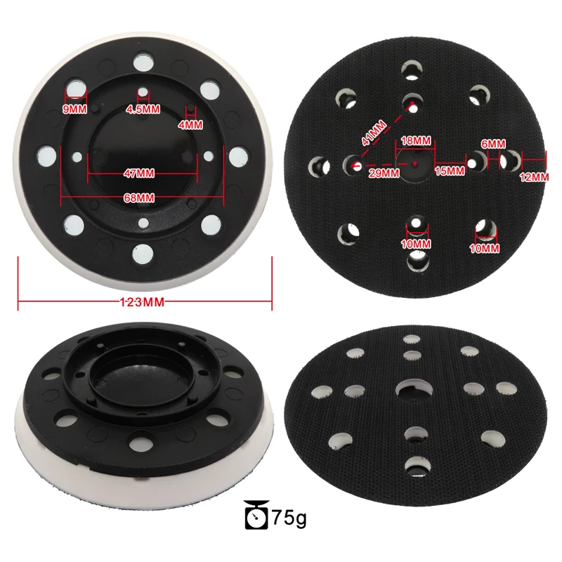 5 Inch 125mm Soft Sanding Pad 8 Holes 1 Pcs High Elastic Grinding Pad Replacement Backing Pad for ES125 ETS125 ETSC125 ﻿