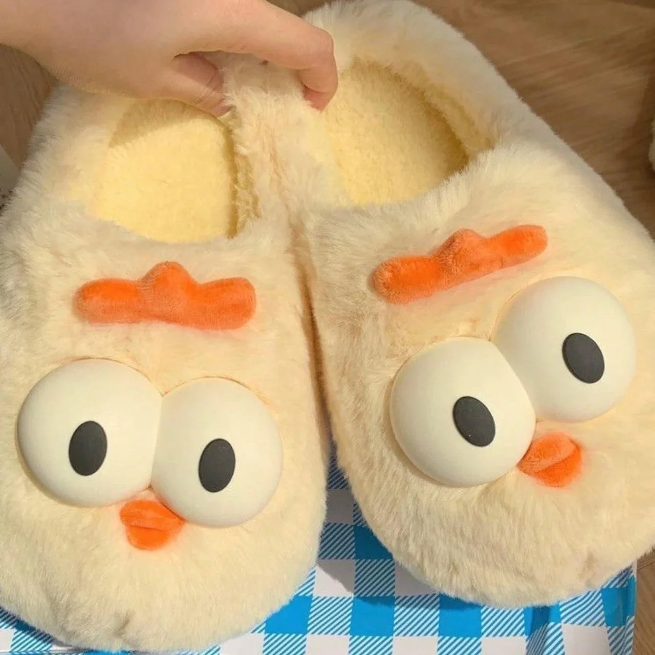 Cute Pullet Winter New Women Slipper Soft Heel Platform Fur Warm Indoor Comfortable Home Fluffy Home Slippers