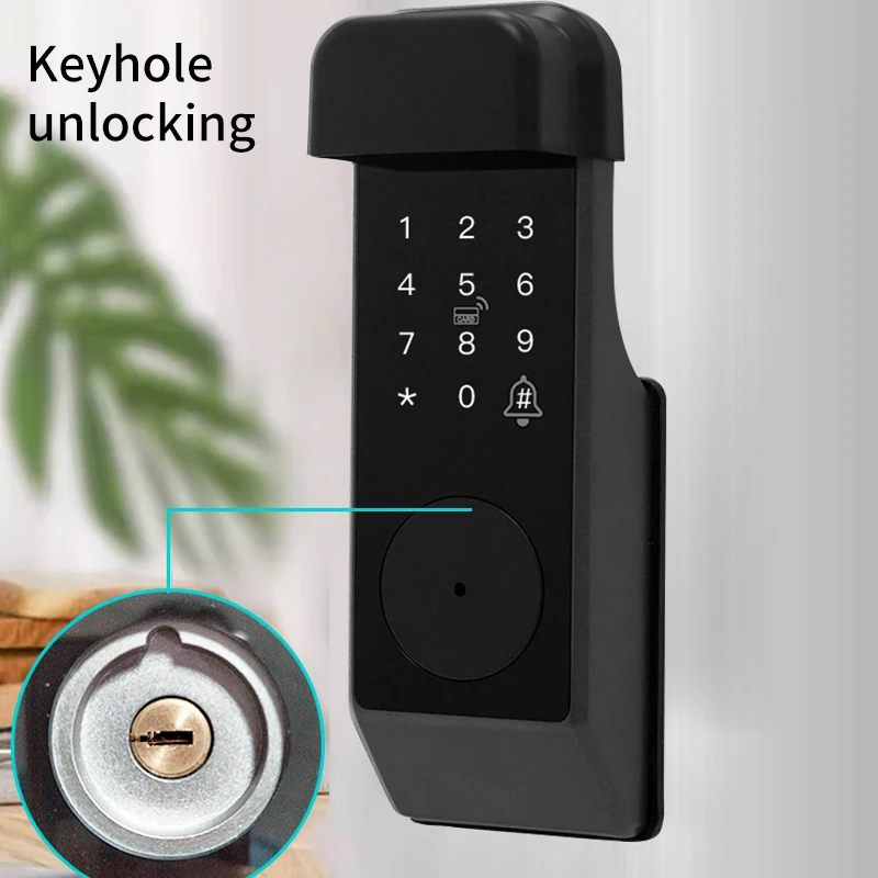 

In stock Waterproof Rim Gate Smart Lock Double Sides Fingerprint Password WiFi APP RFID Digital Lock for Outdoor