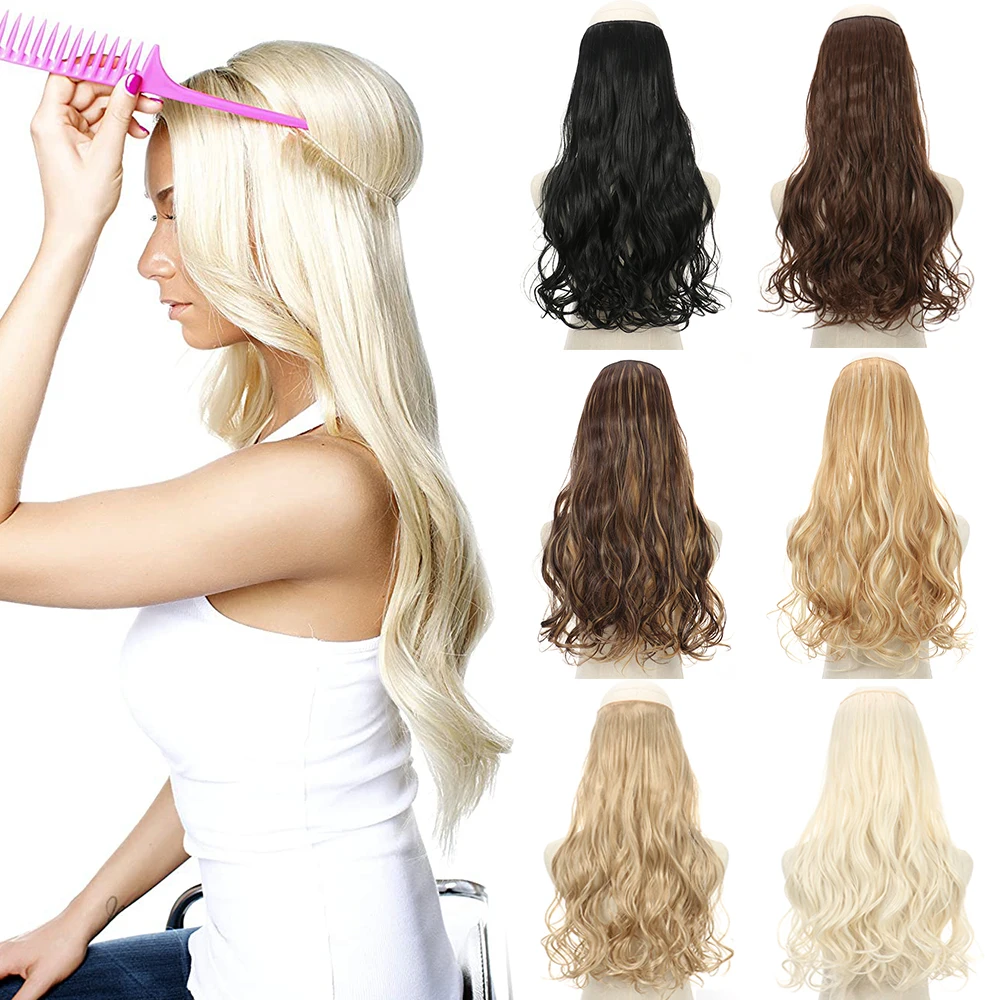 MERISIHAIR Long No Clips Invisible Wire Hair Extensions 16 22 32