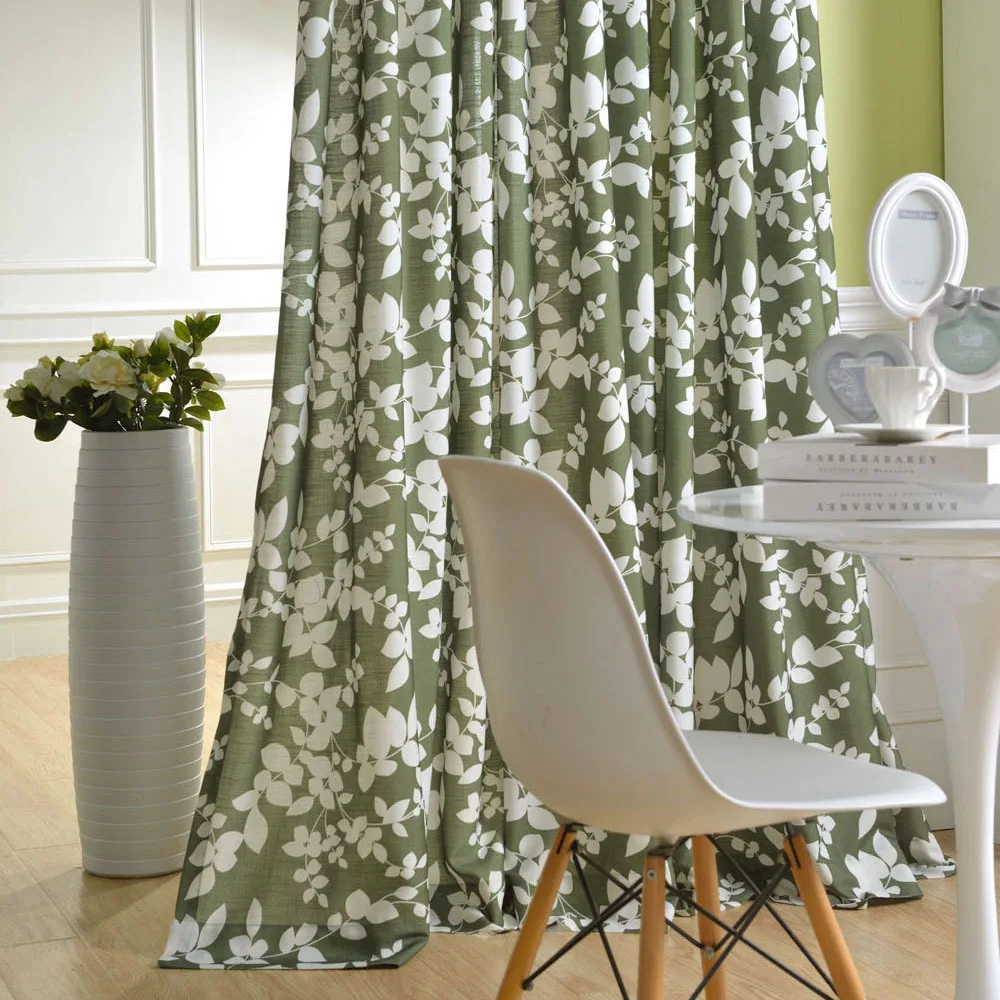 

Curtains for Living Dining Room Bedroom American Country Pastoral Style Cotton and Linen Printed