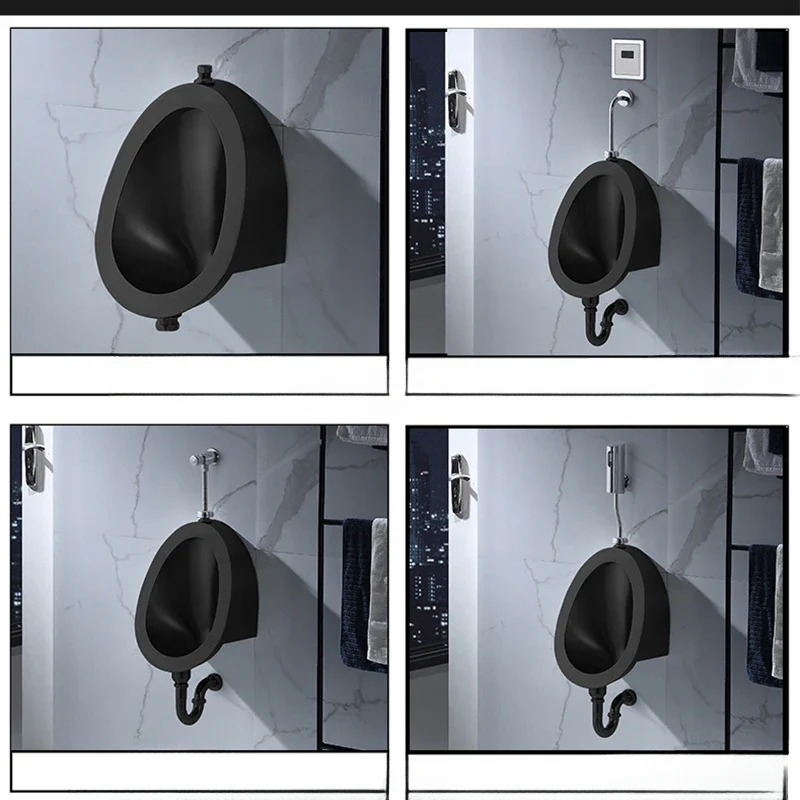 Black stainless steel urinal small wall mounted induction type children's hook