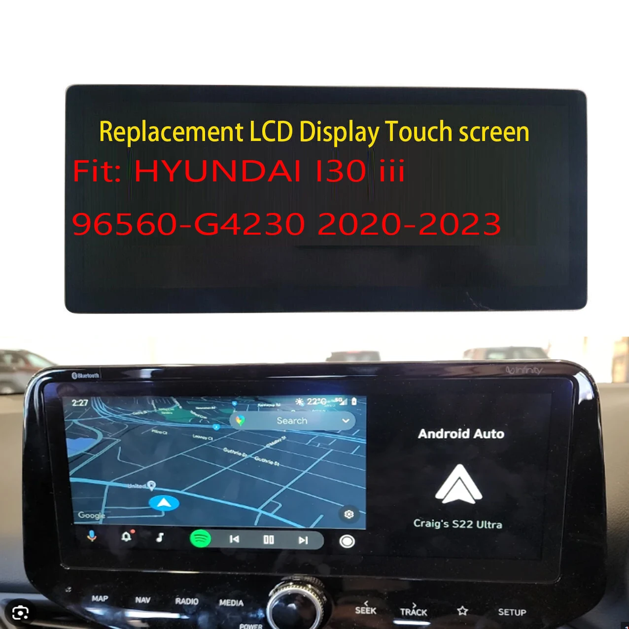 Replacement RADIO Lcd Display Touch screen For hyundai i30 iii 2020-2023 96560-G4230, 96560G4230 GEN5 WIDE PD