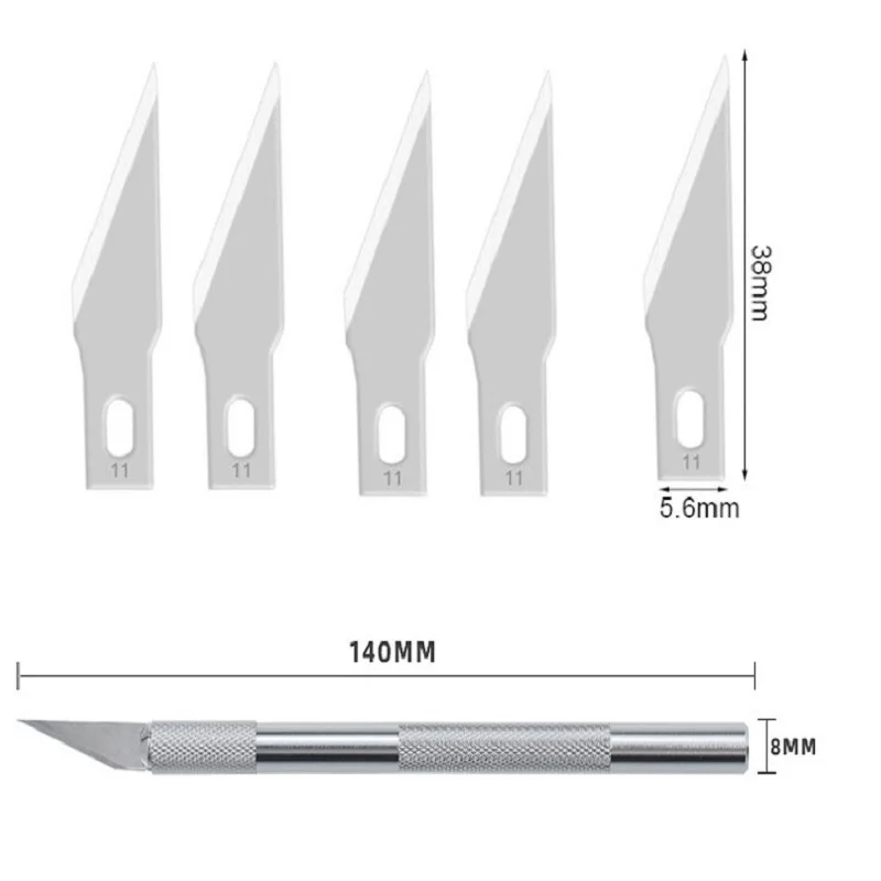 Art knife  Carving Metal Scalpel Knife Tool Non-Slip Blades Mobile Phone Laptop PCB DIY Repair Hand Tools