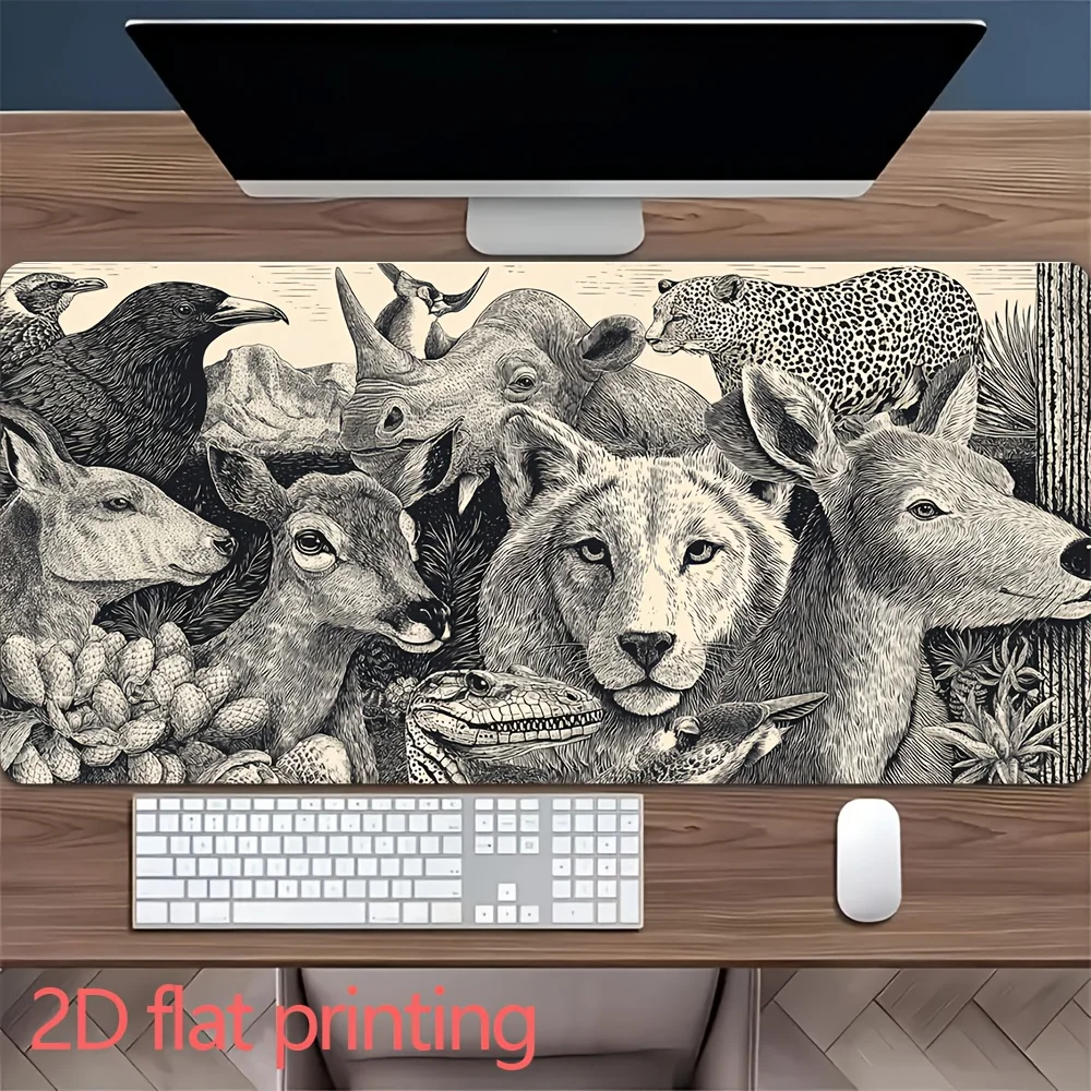 Mosaic Daisy Flower Vase 3D Effect Large Desk Pad, 2D Flat Printing Extended Mouse Pad, Non-Slip Office Mat
