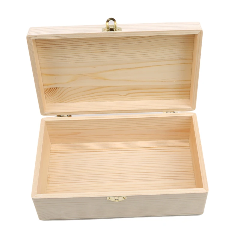 Caja de almacenamiento de madera Rectangular Pinus Sylvestris de Color de registro, tapa abatible, caja de regalo de madera maciza, caja de almacenamiento artesanal hecha a mano para el hogar