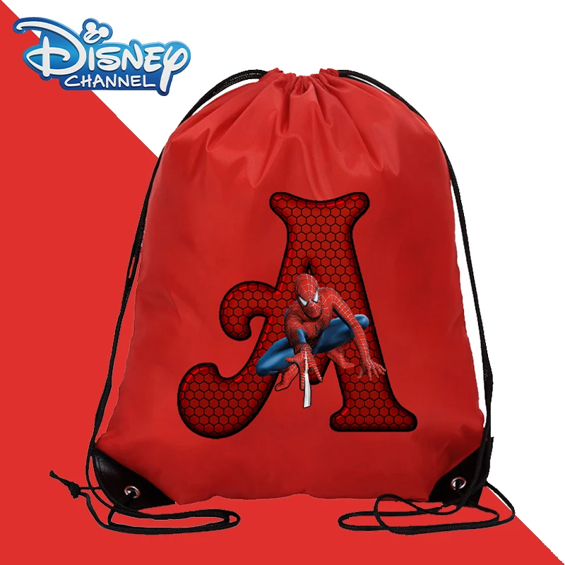 Spiderman Drawstring Bag Sports Waterproof Backpack Bundle Bags Cartoon Anime Letter Printed Basketball Bags Christmas Gifts