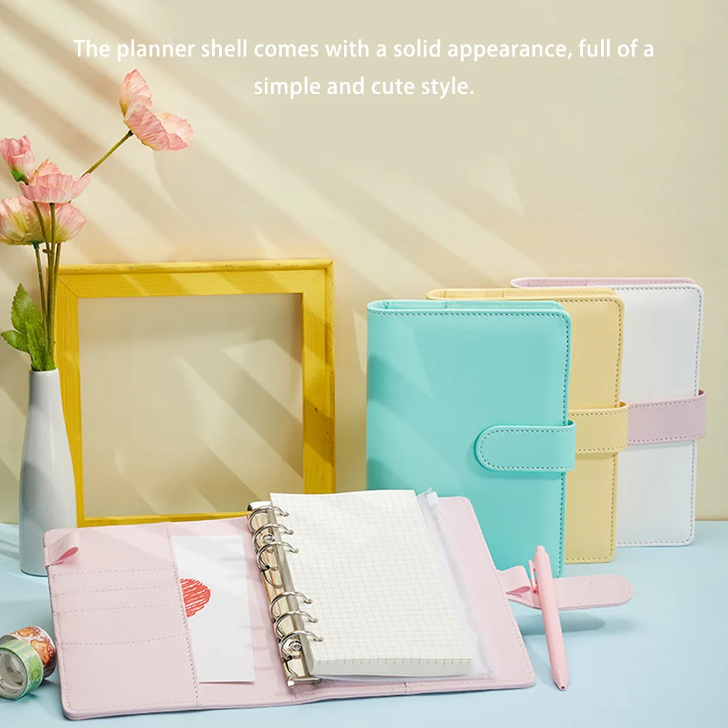 A5 PU Planner Notebook Budget Loose-leaf Envelope Diary Binder for