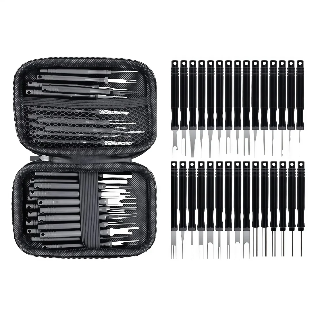 30Pcs Terminal Pin Removal Tool Kit Stainless Steel Pin Extractor Tool Reusable Electrical Wire Connector Pin Release Tool Auto