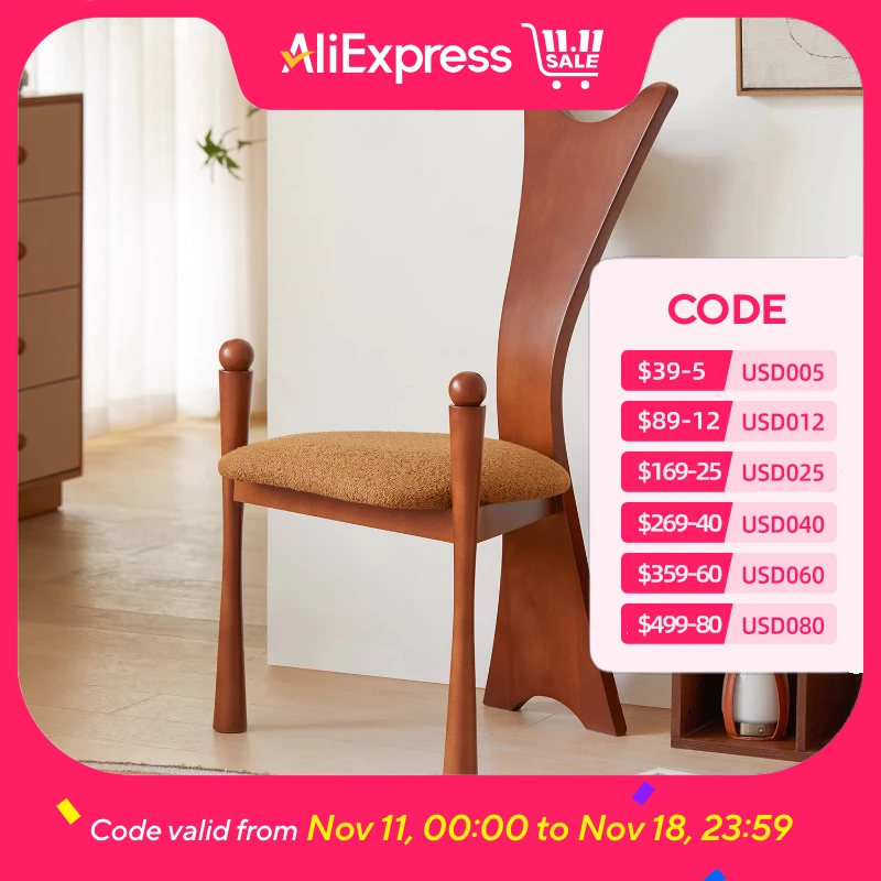 

Nordic Velvet Wood Chairs Upholstered Brown Luxury Thrones Modern Dining Chairs Comfortable Wedding Sillas De Comedor Furniture