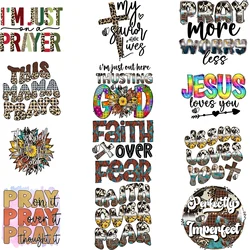 12-Pack Bible Verse Theme Iron-on Transfer Stickers,Vinyl Heat Transfer Patches for DIY Clothing T-Shirt Heat Transfer Film