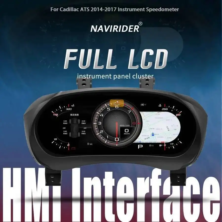 For Cadillac ATS 12.3'' Cluster Smart Instrument Car Digital Display 2014-2017 with Carplay Speedometer And HUD