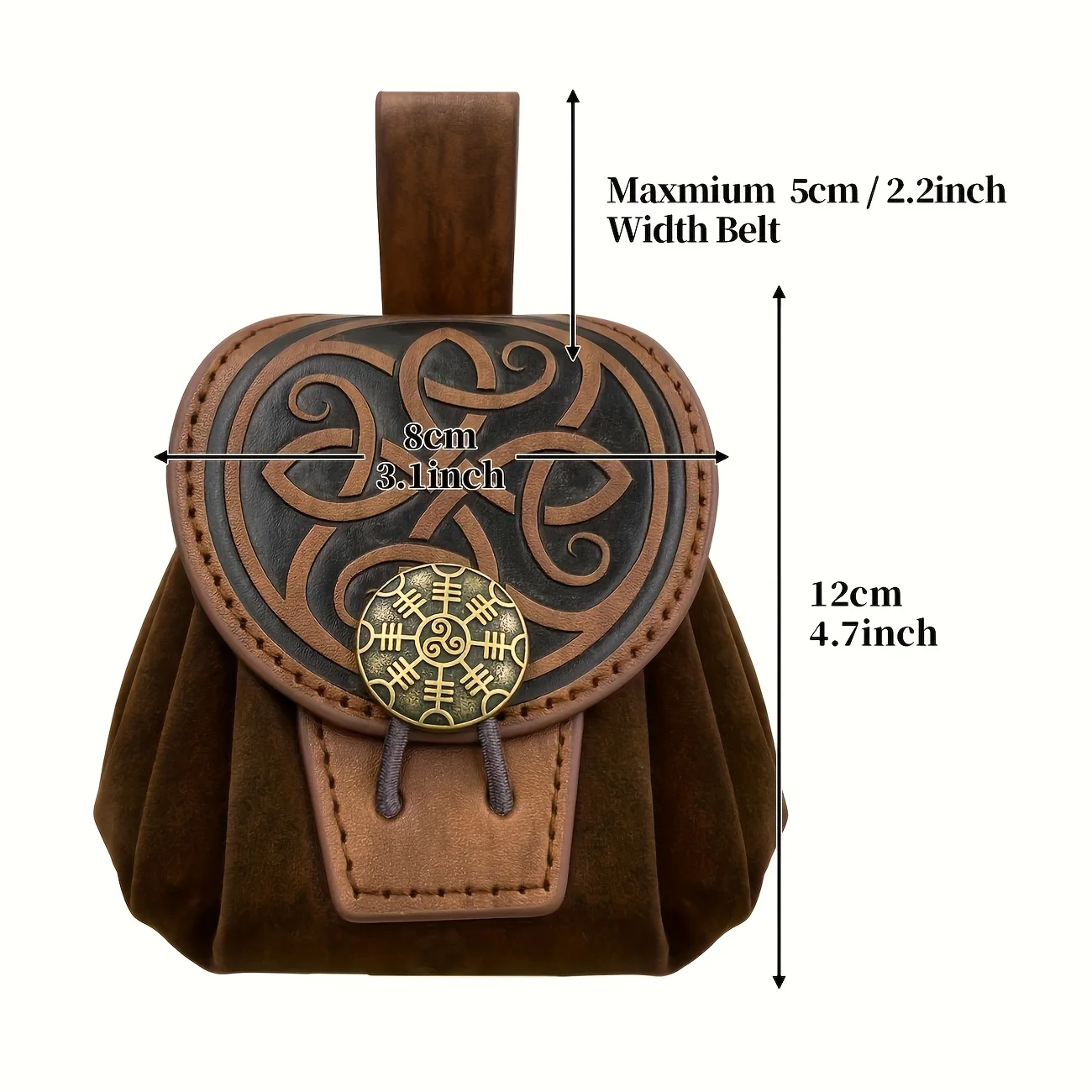 Medieval Retro Round Disk Belt Pouch Detachable Waist Bag Fit For Cosplay Stage Costume Renaissance LARP Accessory Portable Stor