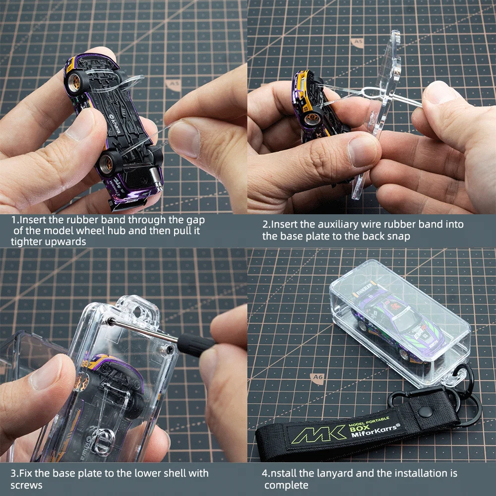 علبة عرض معلقة لسيارات موديل 1/64، صندوق تخزين شفاف مقاوم للغبار مع غطاء، منظم نموذج سيارة محمول